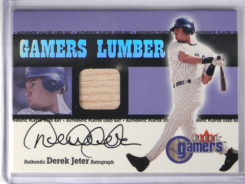 2000 Fleer Gamers Signed Lumber #7 Derek Jeter