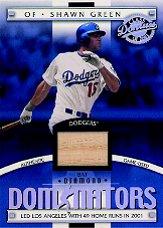 2001 Donruss Class of 2001 Diamond Dominators #DM16 Shawn Green Bat/500