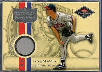 2001 Fleer Platinum National Patch Time #34 Greg Maddux Gray-White S2