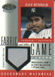 2001 Leaf Certified Materials Fabric of the Game #9CR Dave Winfield/88
