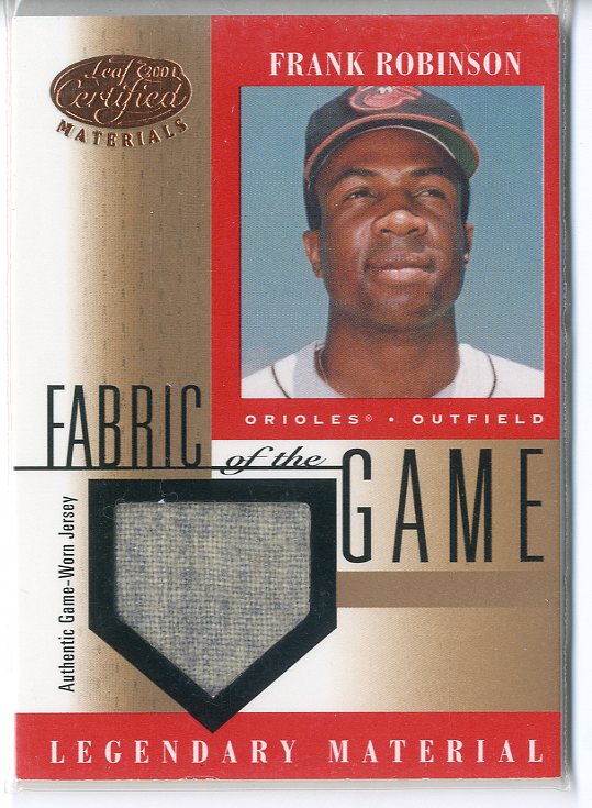 2001 Leaf Certified Materials Fabric of the Game #12BA Frank Robinson SP