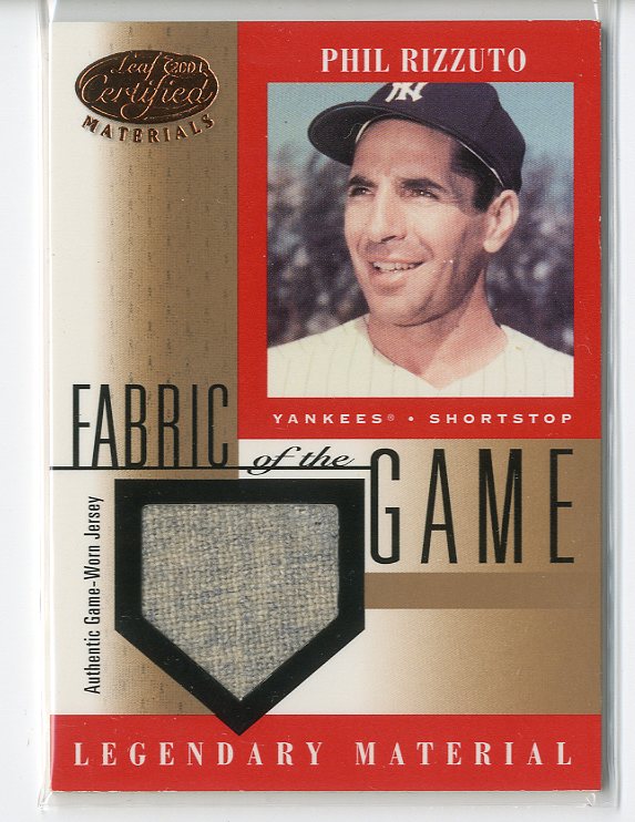 2001 Leaf Certified Materials Fabric of the Game #20BA Phil Rizzuto SP
