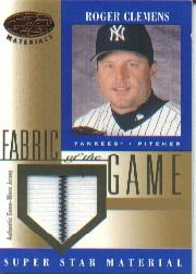2001 Leaf Certified Materials Fabric of the Game #49BA Roger Clemens