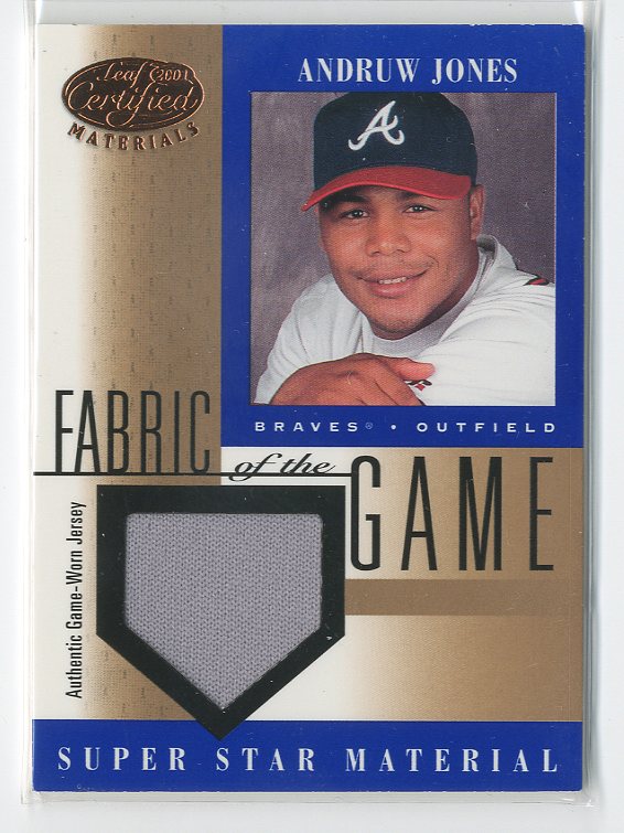 2001 Leaf Certified Materials Fabric of the Game #59BA Andruw Jones