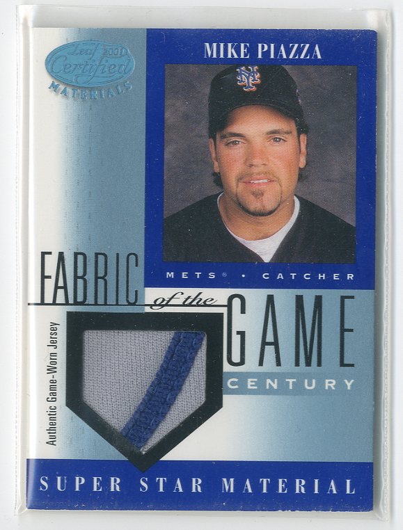 2001 Leaf Certified Materials Fabric of the Game #61BA Mike Piazza SP