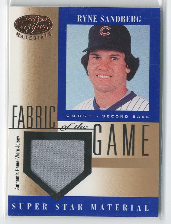 2001 Leaf Certified Materials Fabric of the Game #69BA Ryne Sandberg