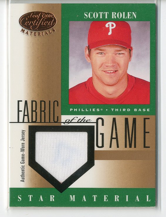 2001 Leaf Certified Materials Fabric of the Game #77BA Scott Rolen