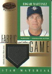 2001 Leaf Certified Materials Fabric of the Game #80BA Edgar Martinez