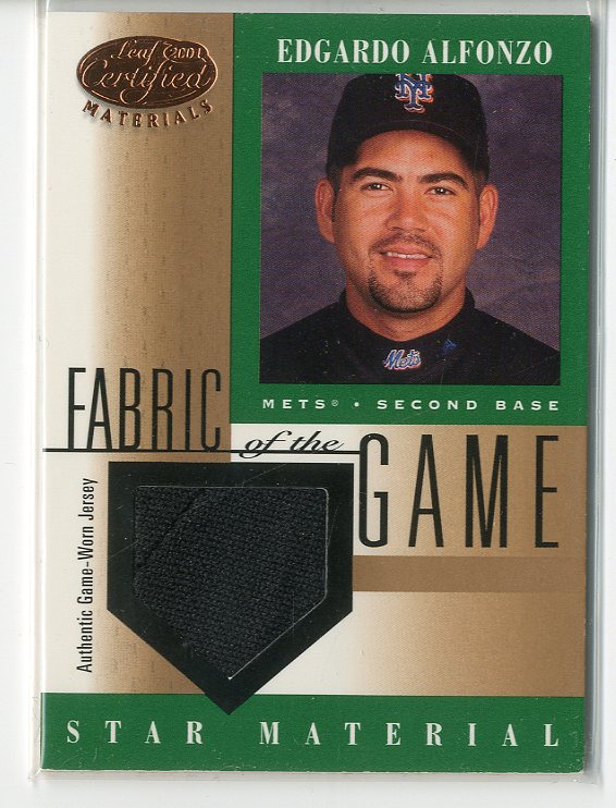 2001 Leaf Certified Materials Fabric of the Game #81BA Edgardo Alfonzo