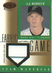 2001 Leaf Certified Materials Fabric of the Game #84BA A.J. Burnett