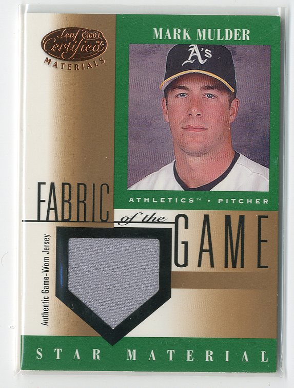 2001 Leaf Certified Materials Fabric of the Game #86BA Mark Mulder