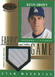 2001 Leaf Certified Materials Fabric of the Game #90BA Kevin Brown SP