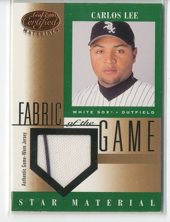2001 Leaf Certified Materials Fabric of the Game #102BA Carlos Lee