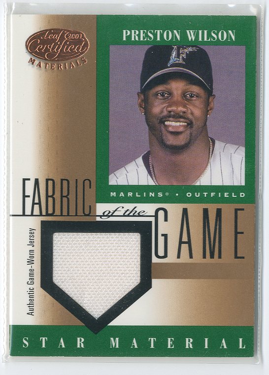 2001 Leaf Certified Materials Fabric of the Game #103BA Preston Wilson