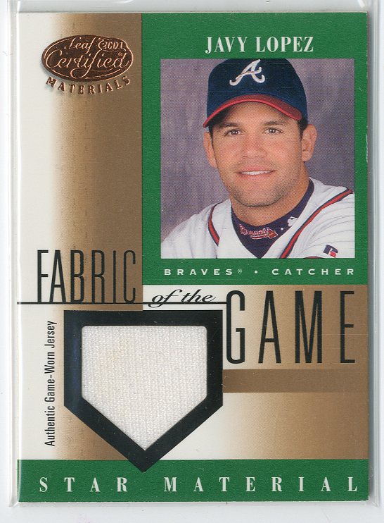 2001 Leaf Certified Materials Fabric of the Game #108BA Javy Lopez