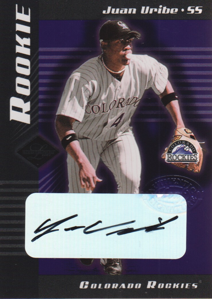 2001 Leaf Limited #306 Juan Uribe AU RC
