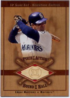 2001 SP Game Bat Milestone Piece of Action Bound for the Hall #BEM Edgar Martinez