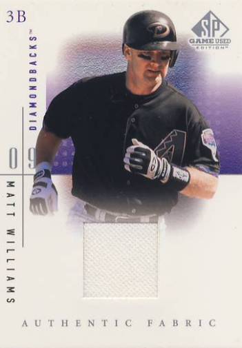 2001 SP Game Used Edition Authentic Fabric #MW Matt Williams