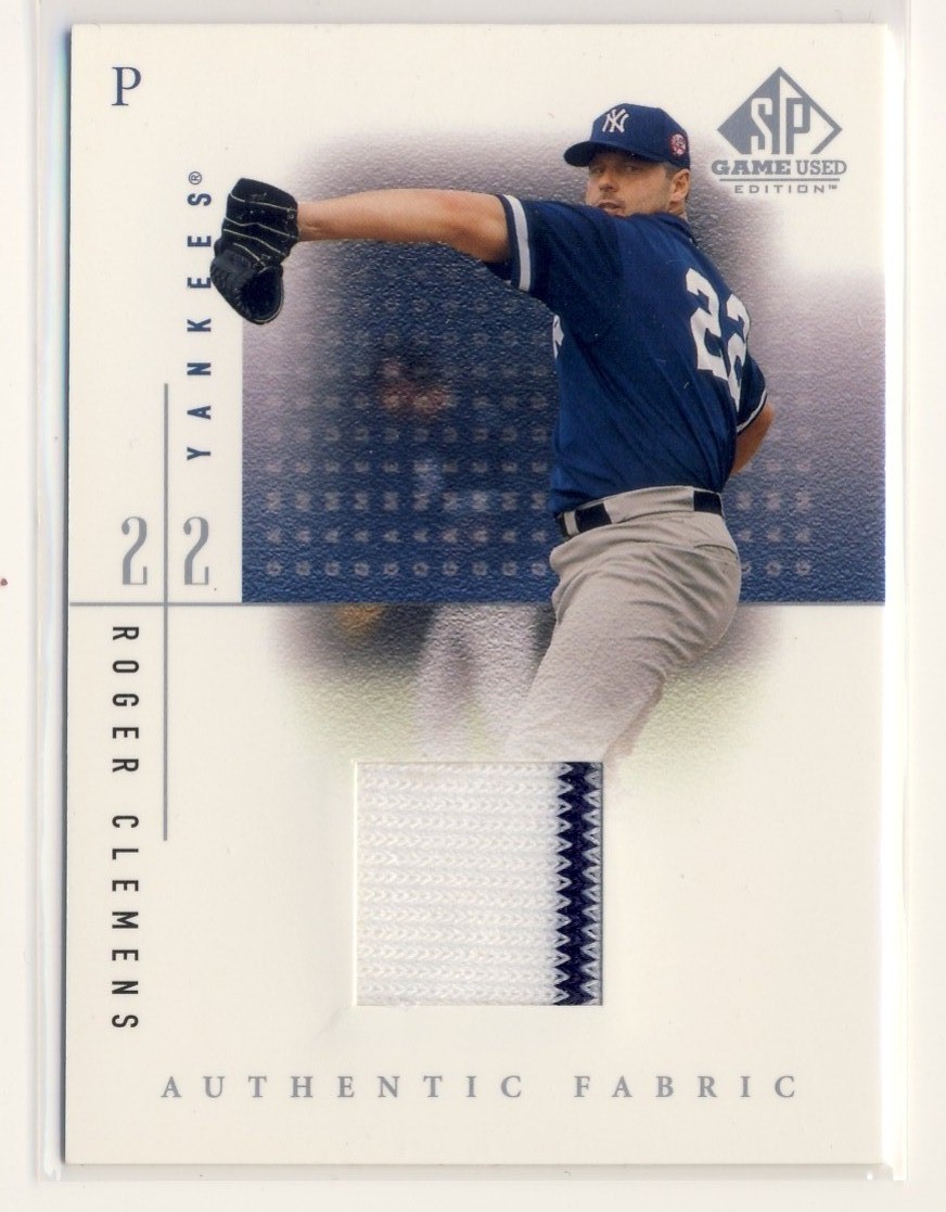 2001 SP Game Used Edition Authentic Fabric #RC Roger Clemens