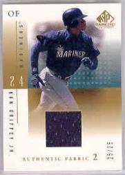 2001 SP Game Used Edition Authentic Fabric 2 #KGM Ken Griffey Jr. Mariners