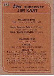 2001 Topps Archives #187 Jim Kaat 83 back image