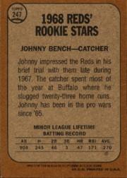 2001 Topps Archives #279 Johnny Bench 68 back image