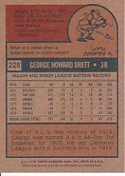 2001 Topps Archives #296 George Brett 75 back image