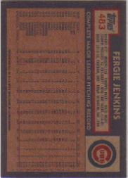 2001 Topps Archives #385 Fergie Jenkins 84 back image