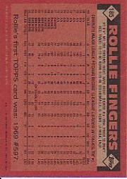 2001 Topps Archives #391 Rollie Fingers 86 back image