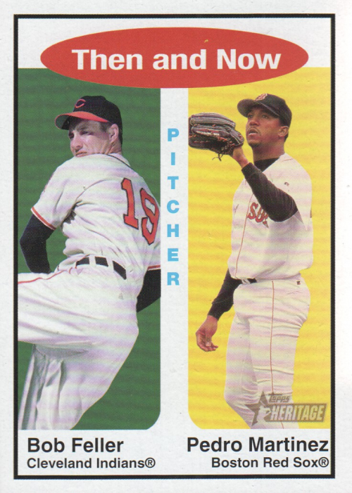 2001 Topps Heritage Then and Now #TH8 B.Feller/P.Martinez
