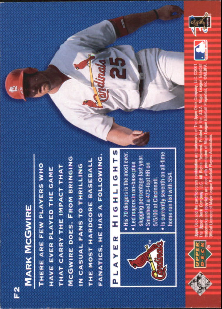 2001 Upper Deck Franchise #F2 Mark McGwire back image
