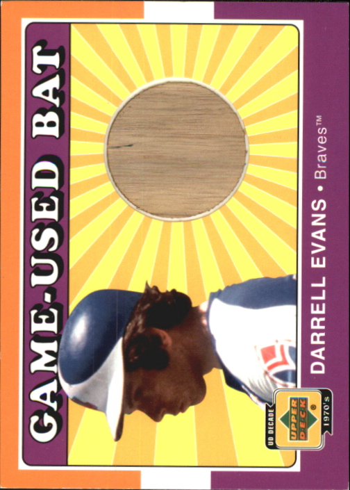 2001 Upper Deck Decade 1970's Game Bat #BDAE Darrell Evans