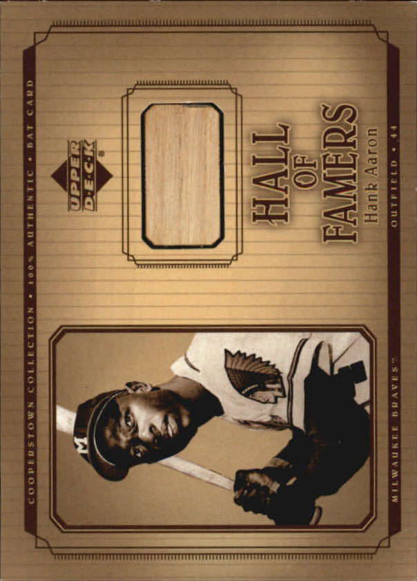 2001 Upper Deck Hall of Famers Game Bat #BHA Hank Aaron DP