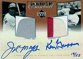 2001 Upper Deck Prospect Premieres Heroes of Baseball Game Jersey Duos Autograph #SJMG Joe Morgan/Ken Griffey Sr