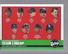 2001 Upper Deck Vintage #340 Colorado Rockies CL