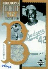 2001 Upper Deck Prospect Premieres Tribute to 42 #GJ J.Robinson Pants Gold/42