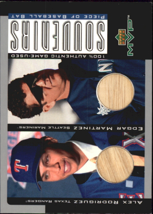 2001 Upper Deck MVP Game Souvenirs Bat Duos #BRM Alex Rodriguez/Edgar Martinez