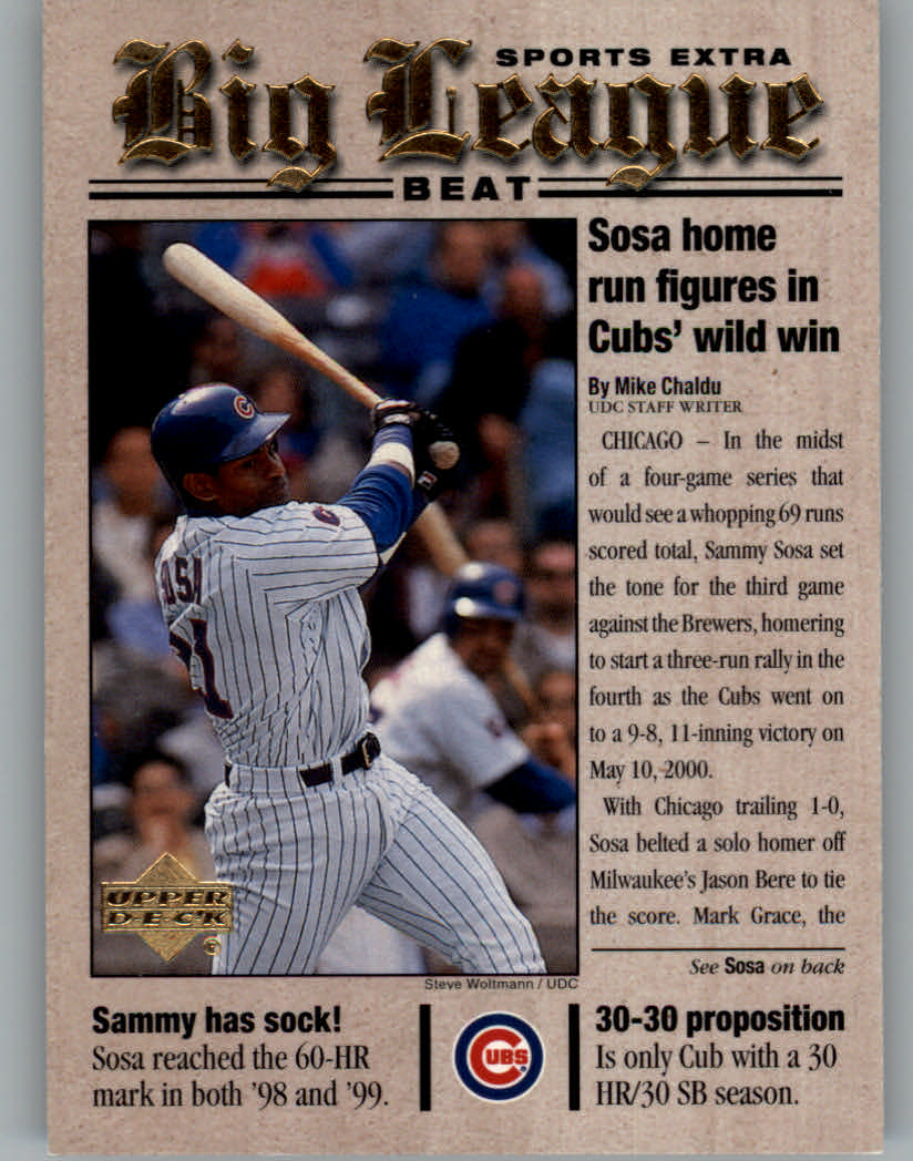 2001 Upper Deck Big League Beat #BB7 Sammy Sosa