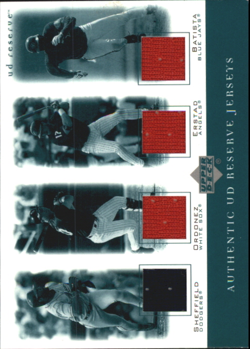 2001 UD Reserve Game Jersey Quads #SOEB Sheff/Magg/Erst/Batista