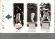 2001 UD Reserve Ball-Base Trios #PRS Mike Piazza/Alex Rodriguez/Sammy Sosa