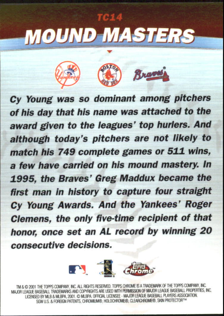 2001 Topps Chrome Combos #TC14 Mound Masters back image