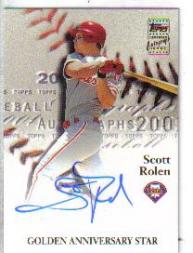 2001 Topps Golden Anniversary Autographs #GAASR Scott Rolen F2