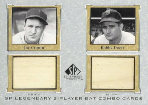 2001 SP Legendary Cuts Game Bat Combo #JCBD Joe Cronin/Bobby Doerr
