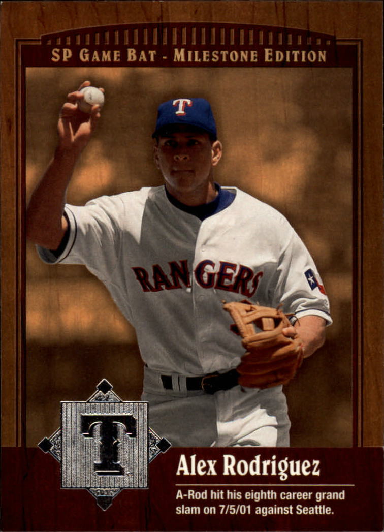 2001 SP Game Bat Milestone #21 Alex Rodriguez