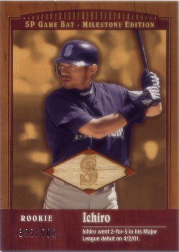 2001 SP Game Bat Milestone #91 Ichiro Suzuki BAT RC