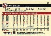 2001 Fleer Red Sox 100th #67 Dick Stuart back image