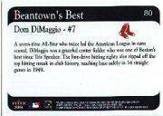 2001 Fleer Red Sox 100th #80 Dom DiMaggio BB back image