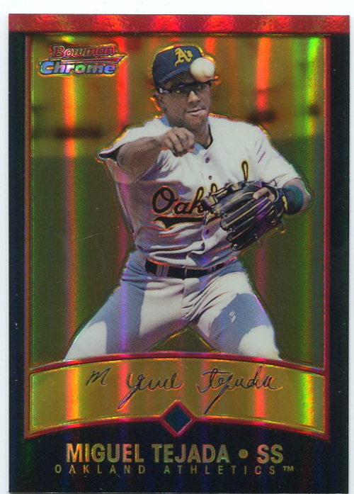 2001 Bowman Chrome Gold Refractors #36 Miguel Tejada