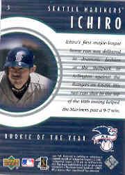 2001 Upper Deck Rookie Update Ichiro Tribute #3 Ichiro Suzuki back image