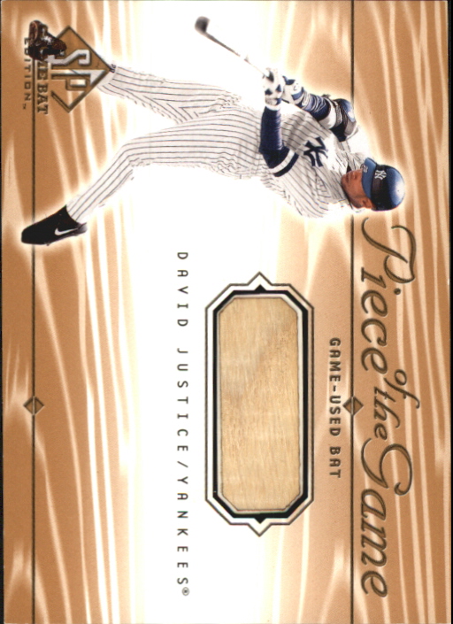 2001 SP Game Bat Edition Piece of the Game #DJ David Justice